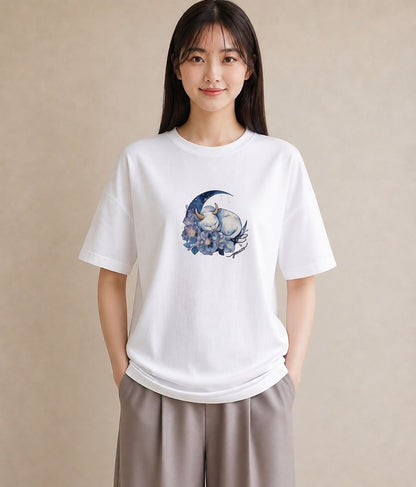 グラフィックTシャツ レディース エキゾチックショートヘア 猫 ねこ イラスト ゆるかわ ルームウェア ギフト 白T YMAZO