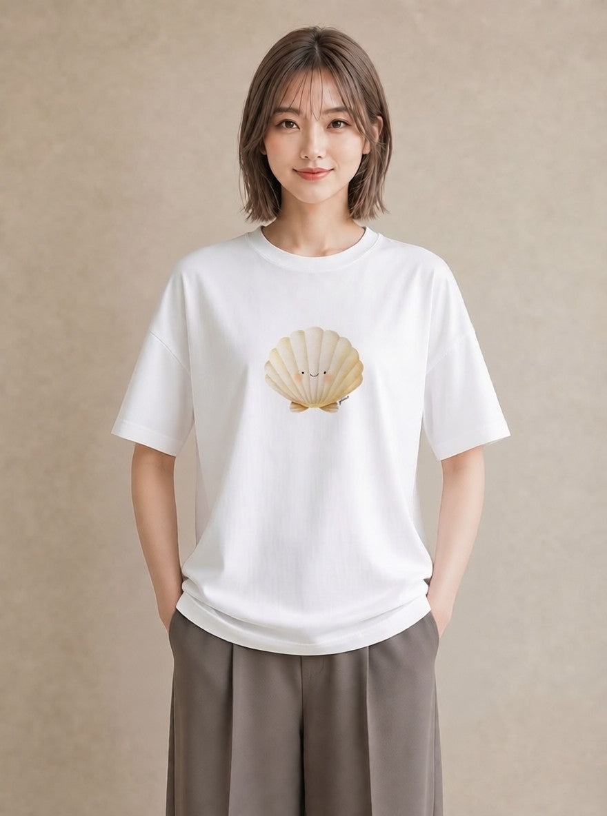 Tシャツ レディース 人魚 海の生き物 海 イラスト 個性的 休日 ペアコーデ 白T YMAZO