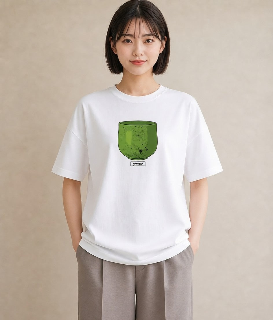 グラフィックTシャツ レディース 抹茶 食べ物 フード イラスト ナチュラル 部屋着 女性向けギフト 白T YMAZO