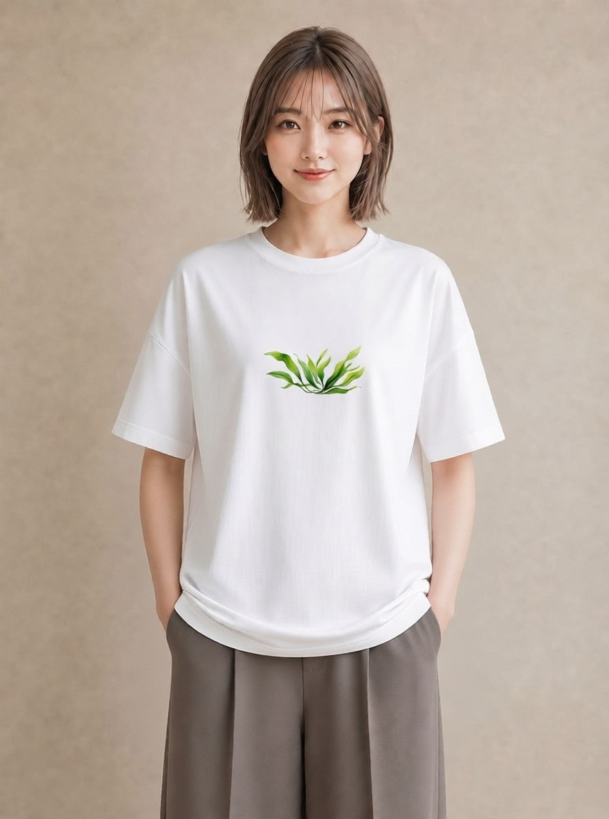 グラフィックTシャツ レディース ハーブ 植物 ボタニカル イラスト ユニーク 友達ギフト 部屋着 白T YMAZO