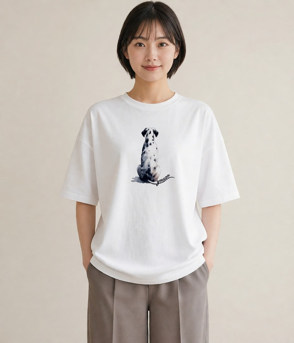 Tシャツ レディース ミックス犬 犬 いぬ イラスト 韓国風 部屋着 女性向けギフト 白T YMAZO
