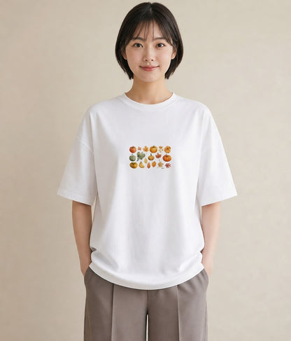 デザインTシャツ レディース 実り 植物 ボタニカル イラスト ラフカジュアル カフェ服 クリスマス 白T YMAZO