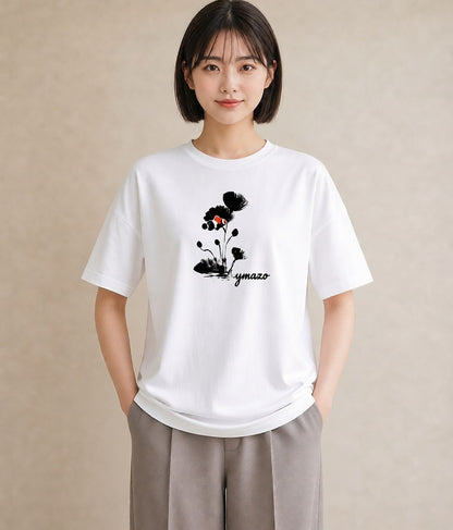 プリントTシャツ レディース 風鈴 ガラス 夏 ナチュラル アンティーク イラスト ゆるかわ 旅行用 海 白T YMAZO