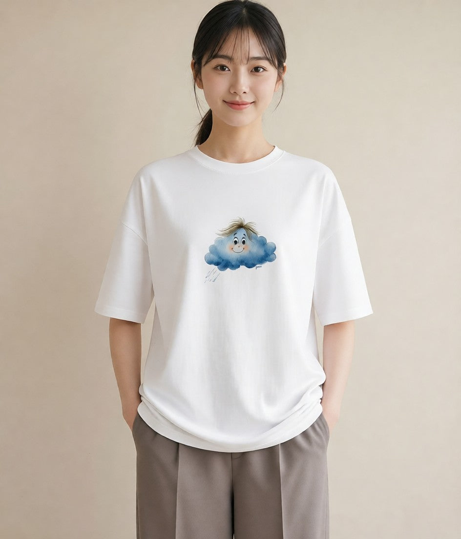 半袖Tシャツ レディース 空 星空 宇宙 イラスト 韓国風 敬老の日 ホワイトデー 白T YMAZO