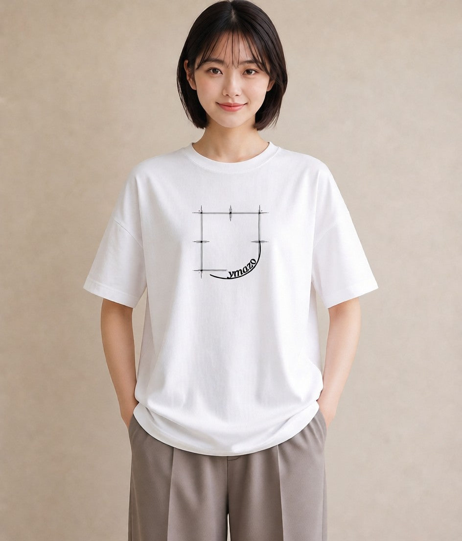 半袖Tシャツ レディース レースハンカチ レース ハンカチ ナチュラル アンティーク イラスト モード 春コーデ 姉妹 白T YMAZO