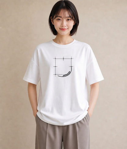 半袖Tシャツ レディース レースハンカチ レース ハンカチ ナチュラル アンティーク イラスト モード 春コーデ 姉妹 白T YMAZO