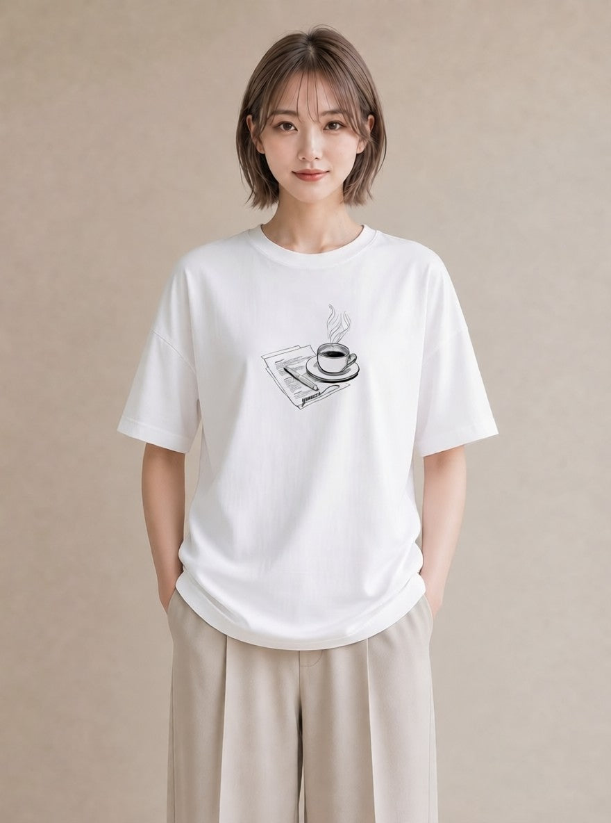 プリントTシャツ レディース 本 読書 ブック イラスト ユニーク 女子会 お揃い 白T YMAZO