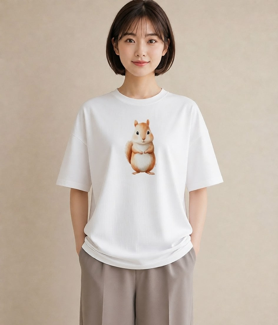 プリントTシャツ レディース ロボロフスキー ペット 動物 イラスト 休日コーデ 送別ギフト 通勤 白T YMAZO