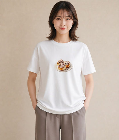 デザインTシャツ レディース クッキー 食べ物 フード イラスト シンプル 母の日 ビーチ 白T YMAZO