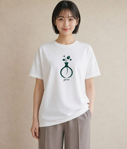 グラフィックTシャツ レディース 香水 香水瓶 パフューム イラスト 手描き風 20代 カジュアルコーデ 白T YMAZO