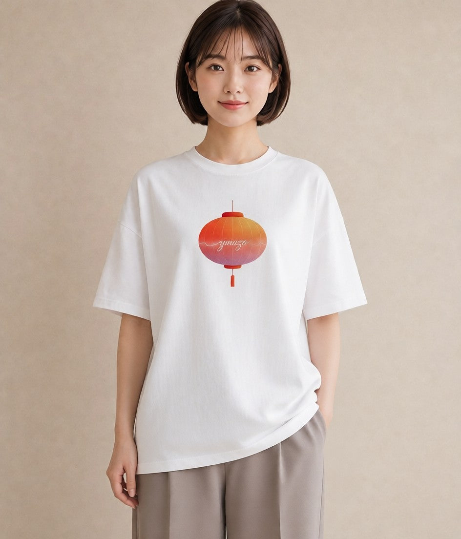 半袖Tシャツ レディース 風鈴 ガラス 夏 ナチュラル アンティーク イラスト 水彩風 カフェ服 クリスマス 白T YMAZO