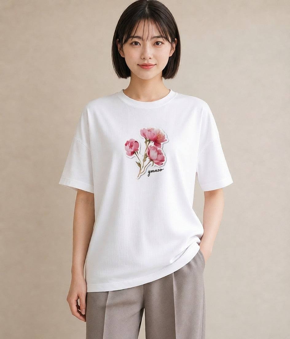 デザインTシャツ レディース 観葉植物 植物 ボタニカル イラスト ミセス 春コーデ 白T YMAZO