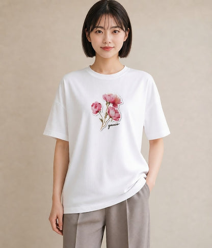 デザインTシャツ レディース 観葉植物 植物 ボタニカル イラスト ミセス 春コーデ 白T YMAZO
