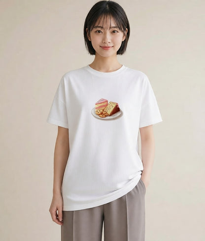 プリントTシャツ レディース クッキー 食べ物 フード イラスト ナチュラル 友達ギフト 部屋着 白T YMAZO