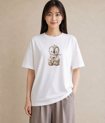 半袖Tシャツ レディース 白文鳥 ペット 動物 イラスト ガーリー 母の日 ビーチ 白T YMAZO