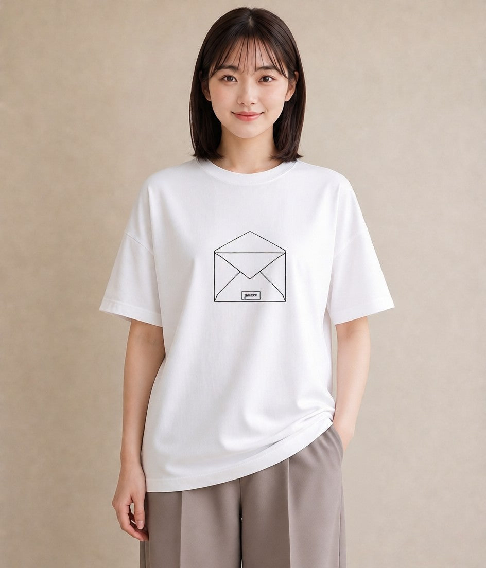 半袖Tシャツ レディース 封蝋 手紙 アンティーク ナチュラル イラスト 母の日 ビーチ 白T YMAZO