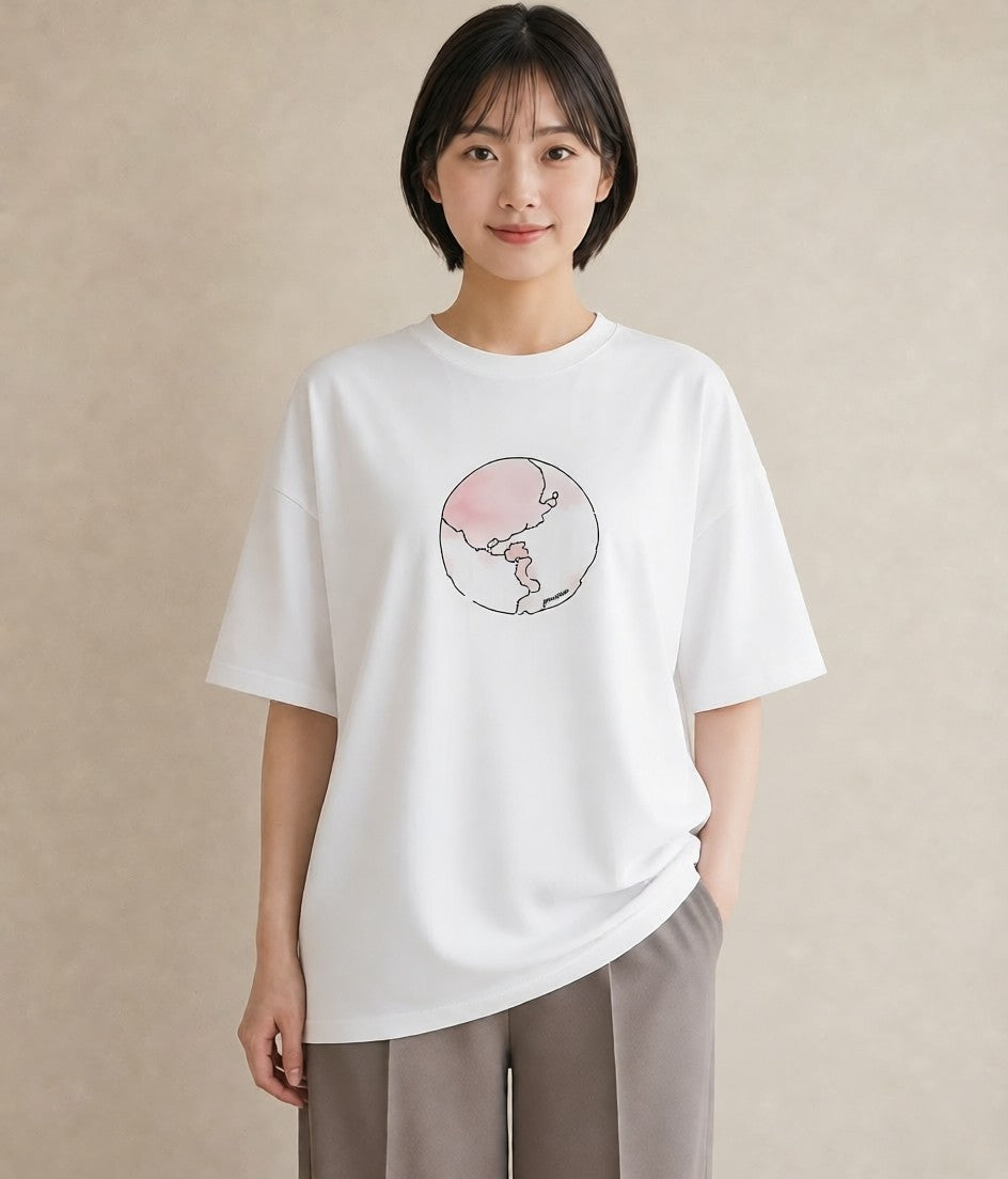 グラフィックTシャツ レディース 蟹座 星空 宇宙 イラスト モード 自分用 ルームウェア 白T YMAZO