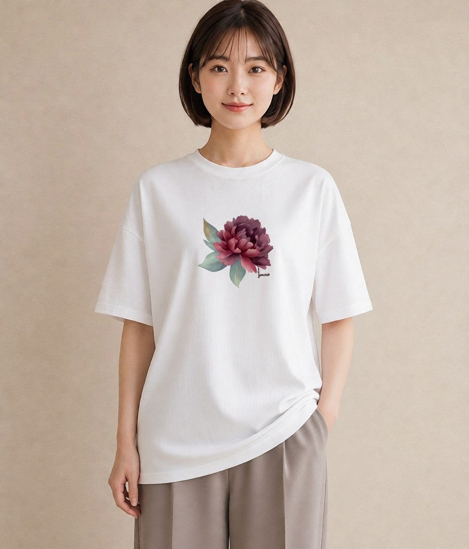 Tシャツ レディース カーネーション 花 花柄 イラスト フェミニン 母の日 ビーチ 白T