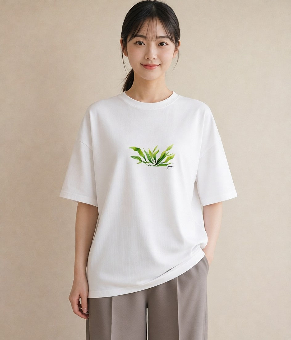 デザインTシャツ レディース ボタニカル 植物 イラスト 普段使い 春コーデ 姉妹 白T YMAZO