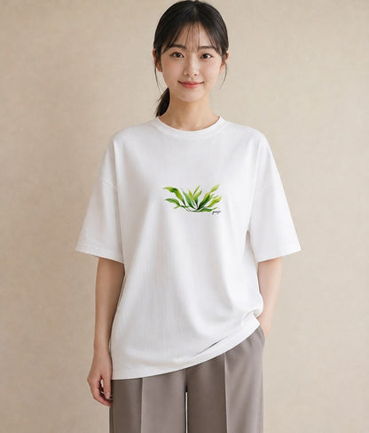 デザインTシャツ レディース ボタニカル 植物 イラスト 普段使い 春コーデ 姉妹 白T YMAZO