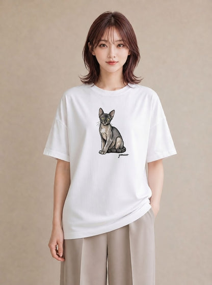 Tシャツ レディース 靴下猫 猫 ねこ イラスト 普段使い 旅行 母娘コーデ 白T YMAZO
