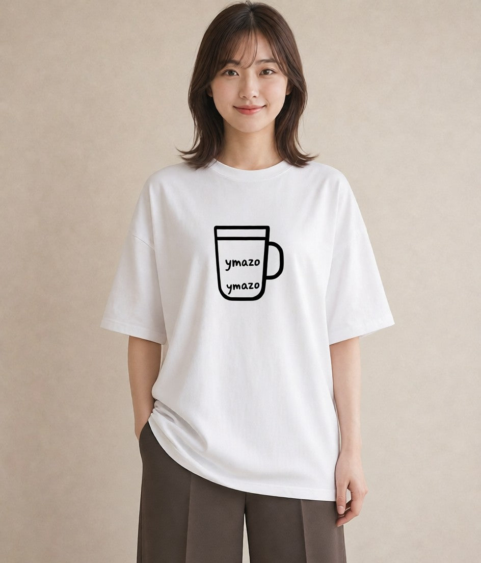 プリントTシャツ レディース コーヒー カフェ 珈琲 イラスト シンプル 女子会 お揃い 白T YMAZO