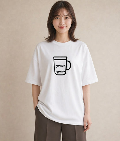プリントTシャツ レディース コーヒー カフェ 珈琲 イラスト シンプル 女子会 お揃い 白T YMAZO
