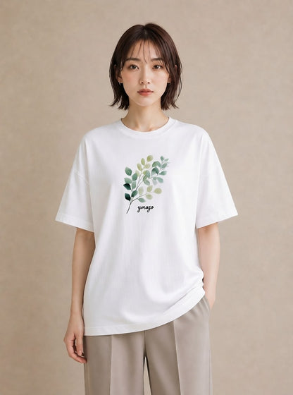 プリントTシャツ レディース つる 植物 ボタニカル イラスト 敬老の日 ホワイトデー 白T YMAZO