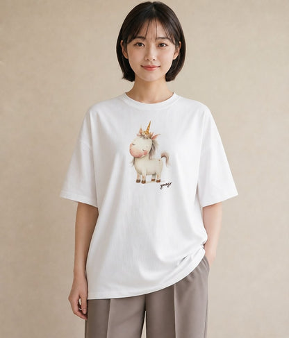 Tシャツ レディース サイ 動物 アニマル イラスト ニュアンス ミセス 春コーデ 白T YMAZO