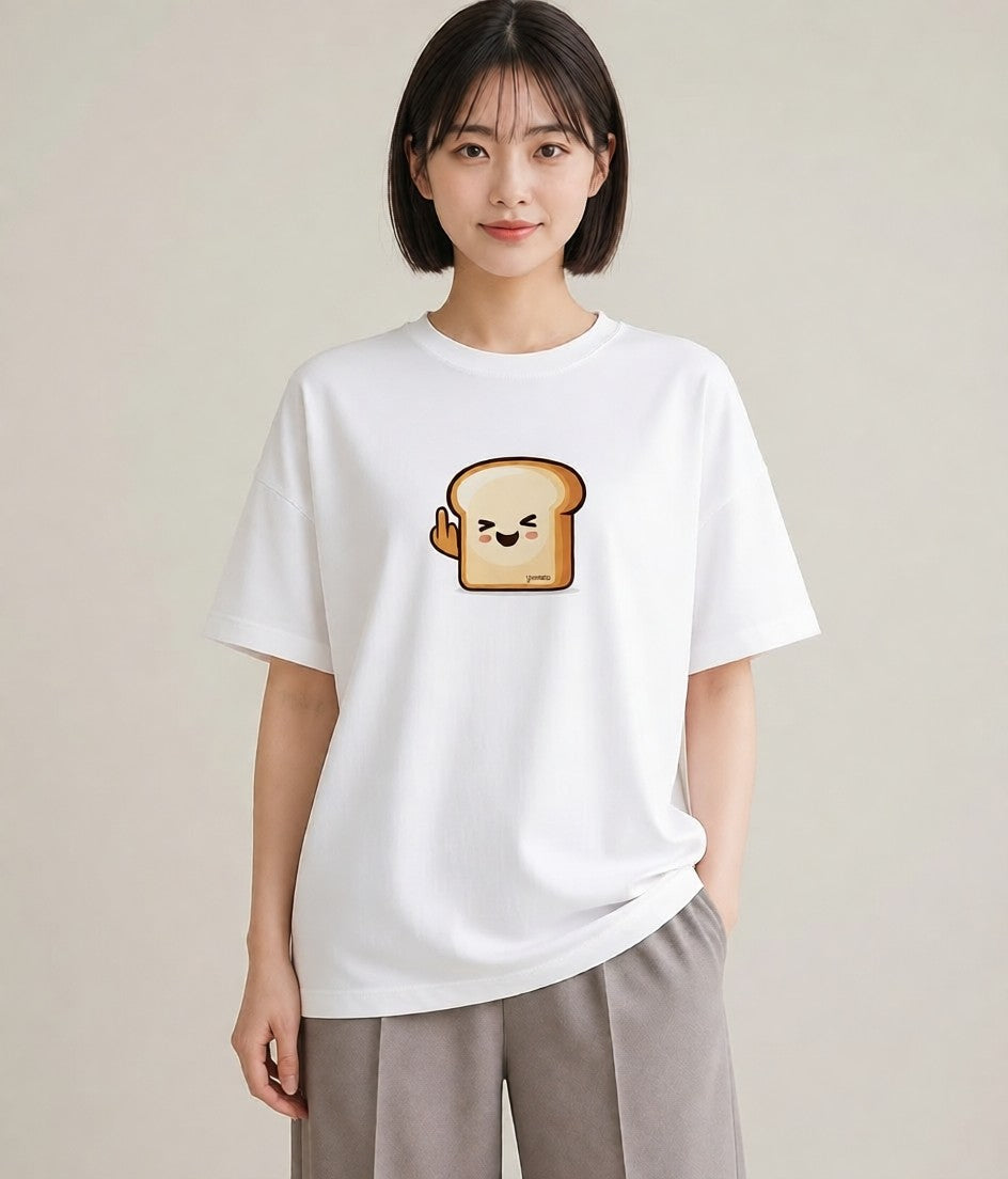 半袖Tシャツ レディース 食パン 食べ物 フード イラスト ガーリー ルームウェア ギフト 白T YMAZO