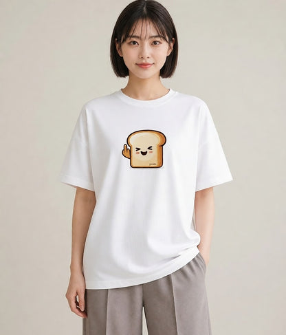 半袖Tシャツ レディース 食パン 食べ物 フード イラスト ガーリー ルームウェア ギフト 白T YMAZO