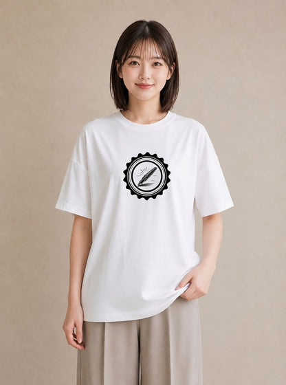 Tシャツ レディース 封蝋 手紙 アンティーク ナチュラル イラスト フェミニン 通勤 在宅 白T YMAZO