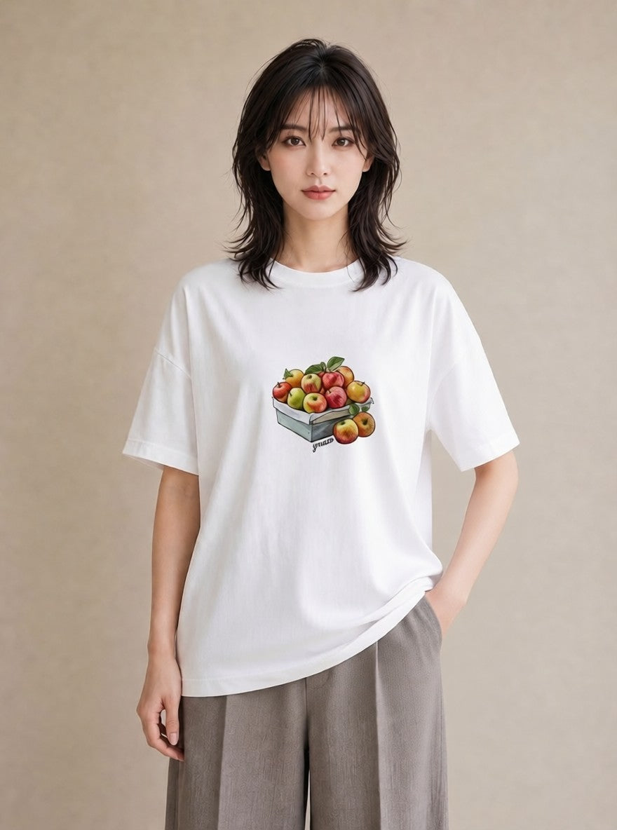 グラフィックTシャツ レディース 実り 植物 ボタニカル イラスト 線画 ホワイトデー 春服 白T YMAZO