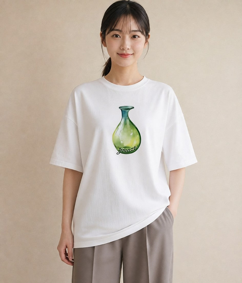グラフィックTシャツ レディース ミルク 食べ物 フード イラスト シック 在宅 公園 白T YMAZO
