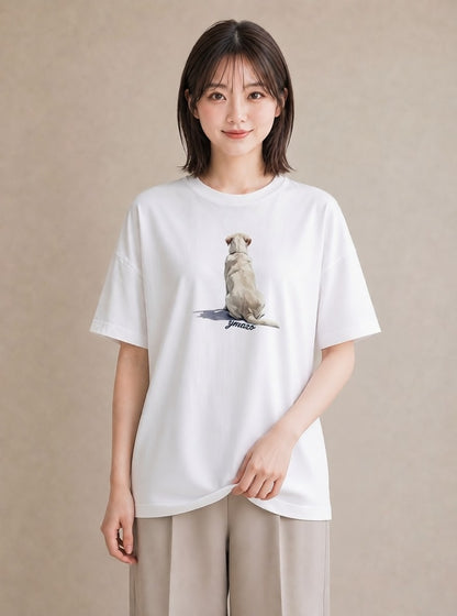 プリントTシャツ レディース 愛犬 犬 いぬ イラスト レトロ お出かけ 普段着 白T YMAZO