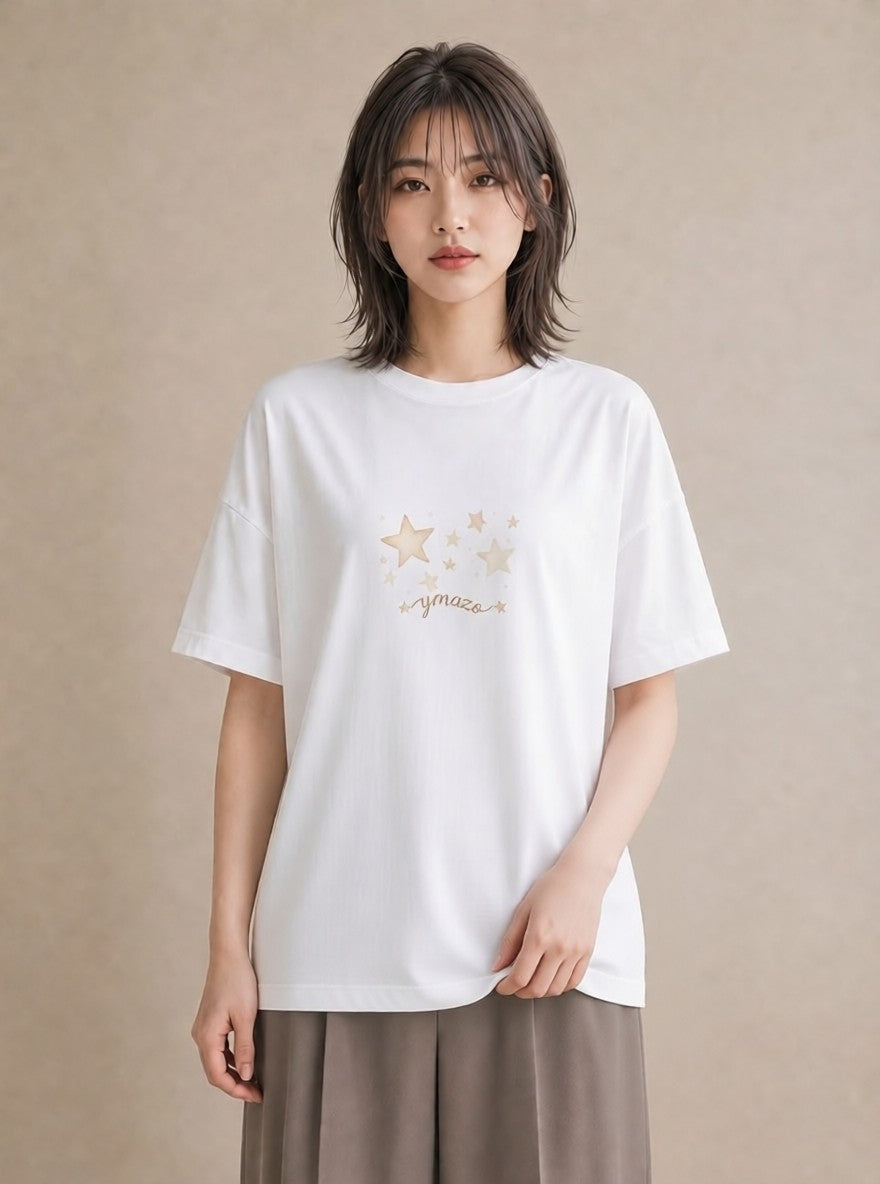 Tシャツ レディース 射手座 星空 宇宙 イラスト カジュアル お揃い 親子 白T YMAZO