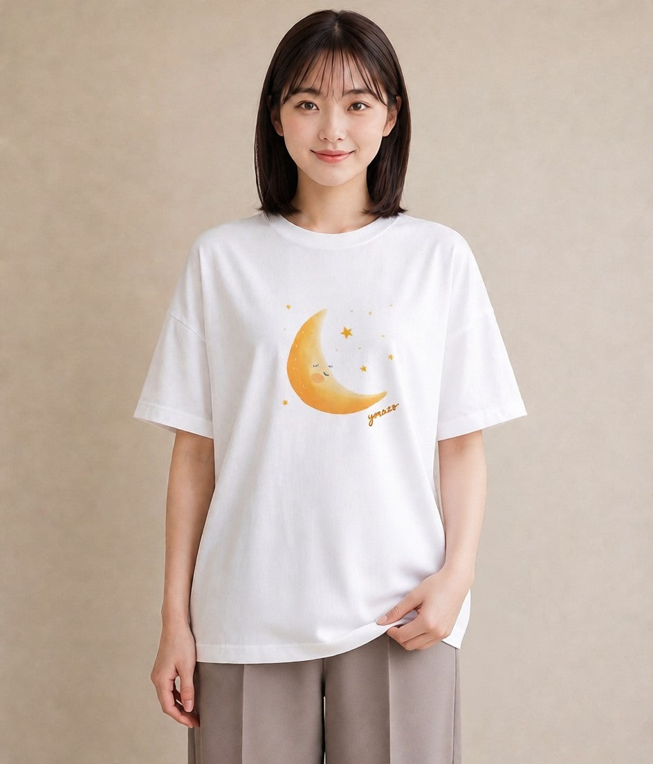 デザインTシャツ レディース 星空 宇宙 イラスト ルームウェア ギフト 白T YMAZO