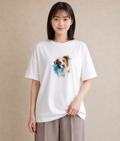 Tシャツ レディース ミックス犬 犬 いぬ イラスト 淡色 20代 カジュアルコーデ 白T YMAZO