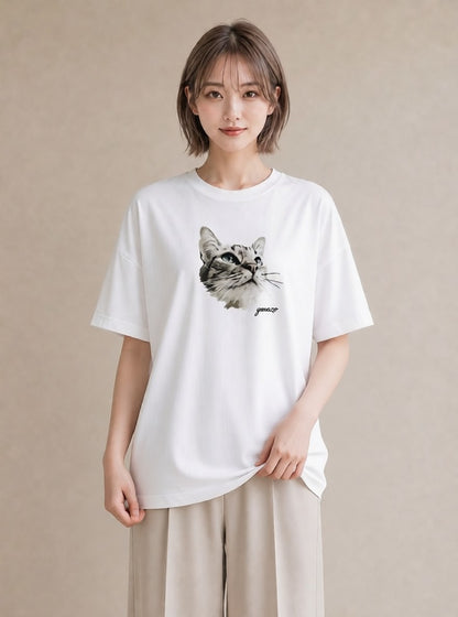 半袖Tシャツ レディース シャム 猫 ねこ イラスト ヴィンテージ風 敬老の日 ホワイトデー 白T YMAZO