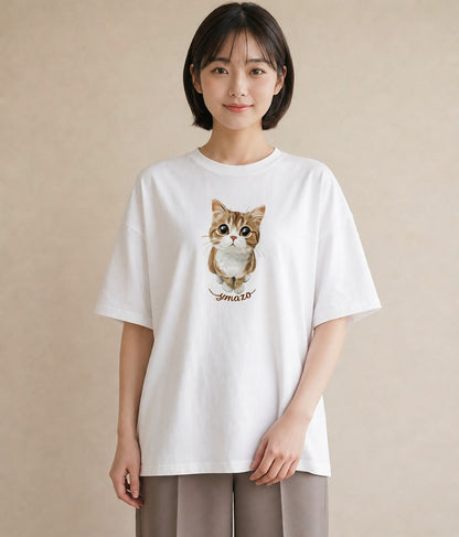 Tシャツ レディース 子猫 猫 ねこ イラスト モード 女性向けギフト 散歩 白T YMAZO