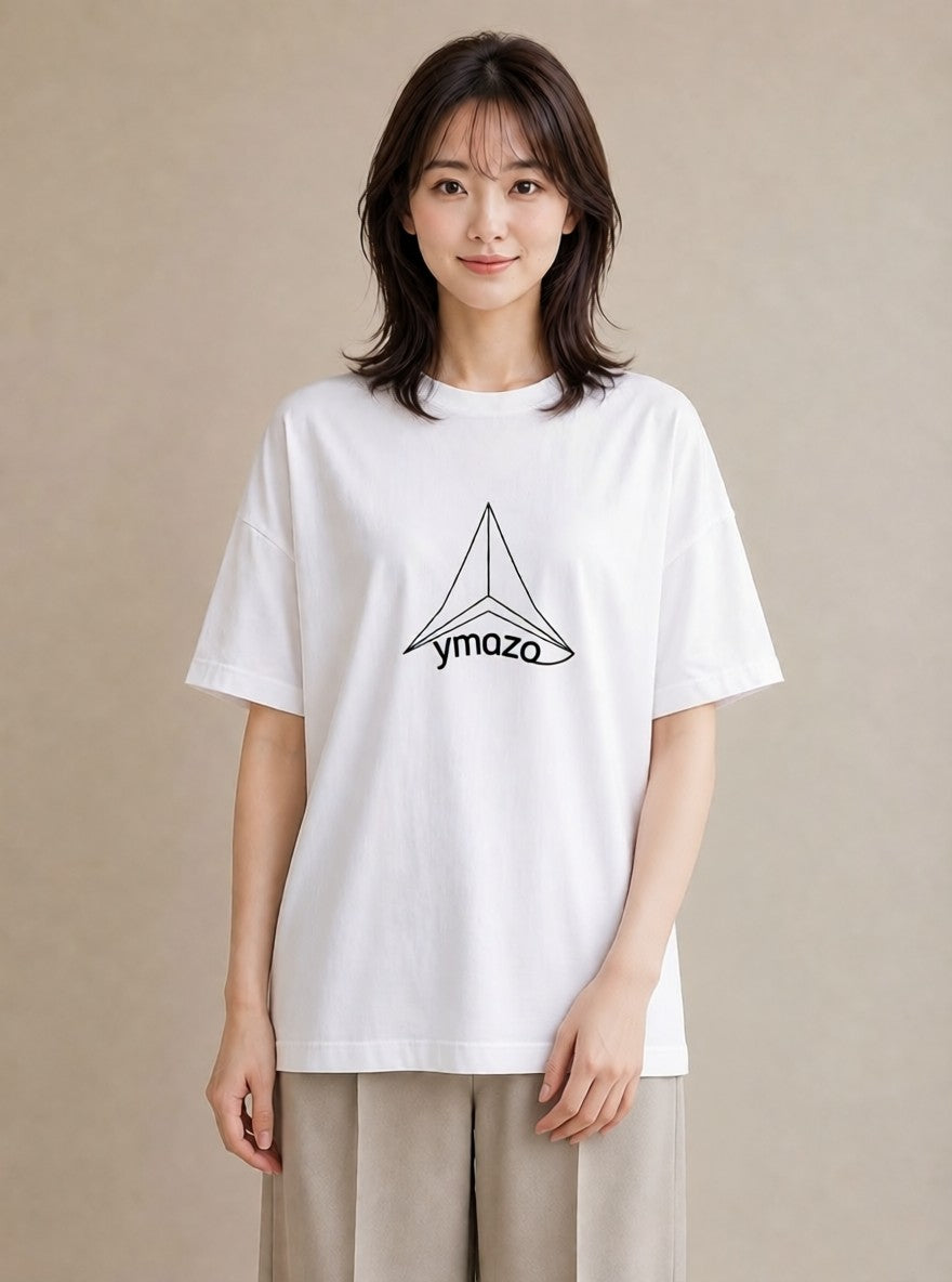 半袖Tシャツ レディース 折り鶴 折り紙 ナチュラル アンティーク イラスト ニュアンス カジュアルコーデ 買い物 白T YMAZO