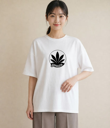 Tシャツ レディース 扇子 そよ風 ナチュラル アンティーク イラスト こなれ感 デート 帰省 白T YMAZO