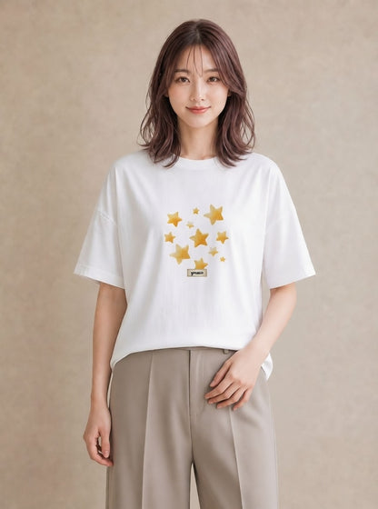 Tシャツ レディース 射手座 星空 宇宙 イラスト 上品 秋コーデ おしゃれギフト 白T YMAZO