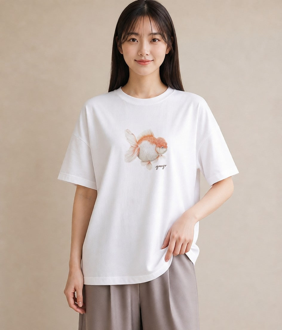 プリントTシャツ レディース ベタ ペット 動物 イラスト 水彩風 送別ギフト 通勤 白T YMAZO