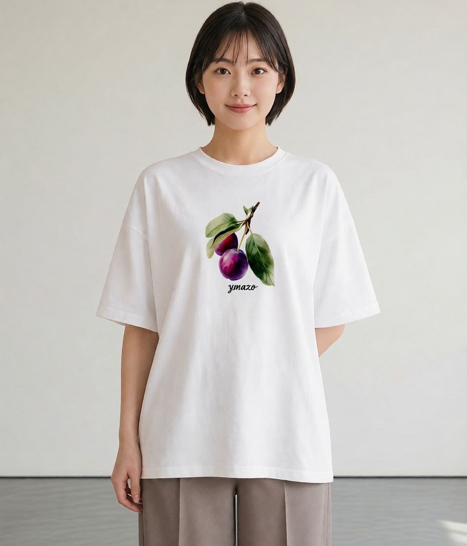 デザインTシャツ レディース さくらんぼ チェリー 食べ物 フード イラスト シック 女性 旅行用 白T YMAZO