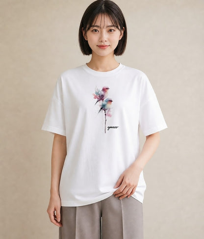 デザインTシャツ レディース コザクラインコ ペット 動物 イラスト 母娘コーデ 自分用 白T YMAZO