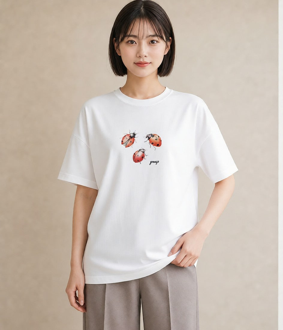 デザインTシャツ レディース アリ 昆虫 虫 イラスト 旅行コーデ 綿100 デート 白T YMAZO