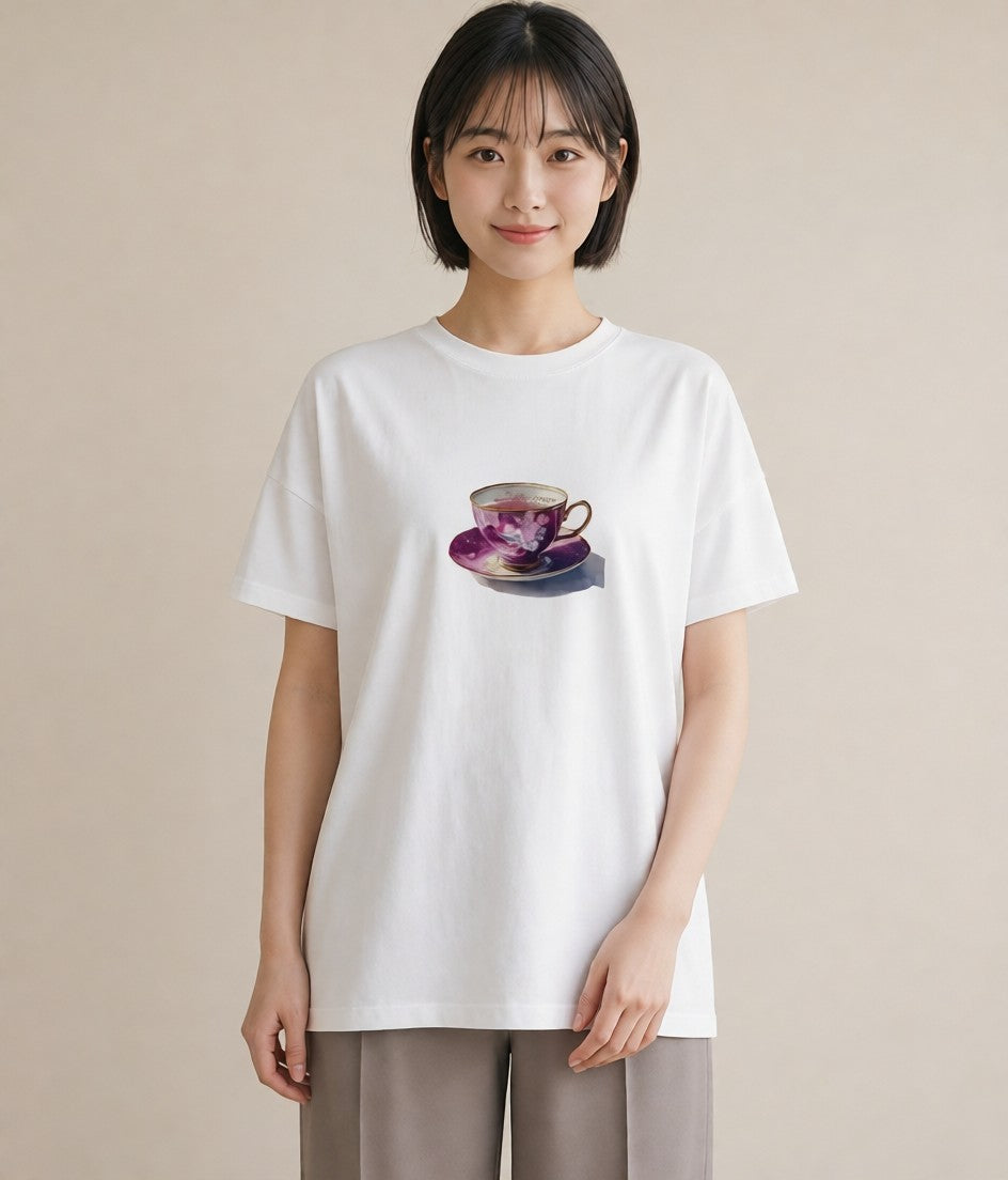 プリントTシャツ レディース 紅茶 食べ物 フード イラスト シック お揃い 親子 白T YMAZO