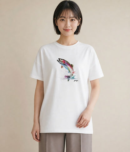 Tシャツ レディース グッピー ペット 動物 イラスト ゆるかわ 女性向けギフト 散歩 白T YMAZO
