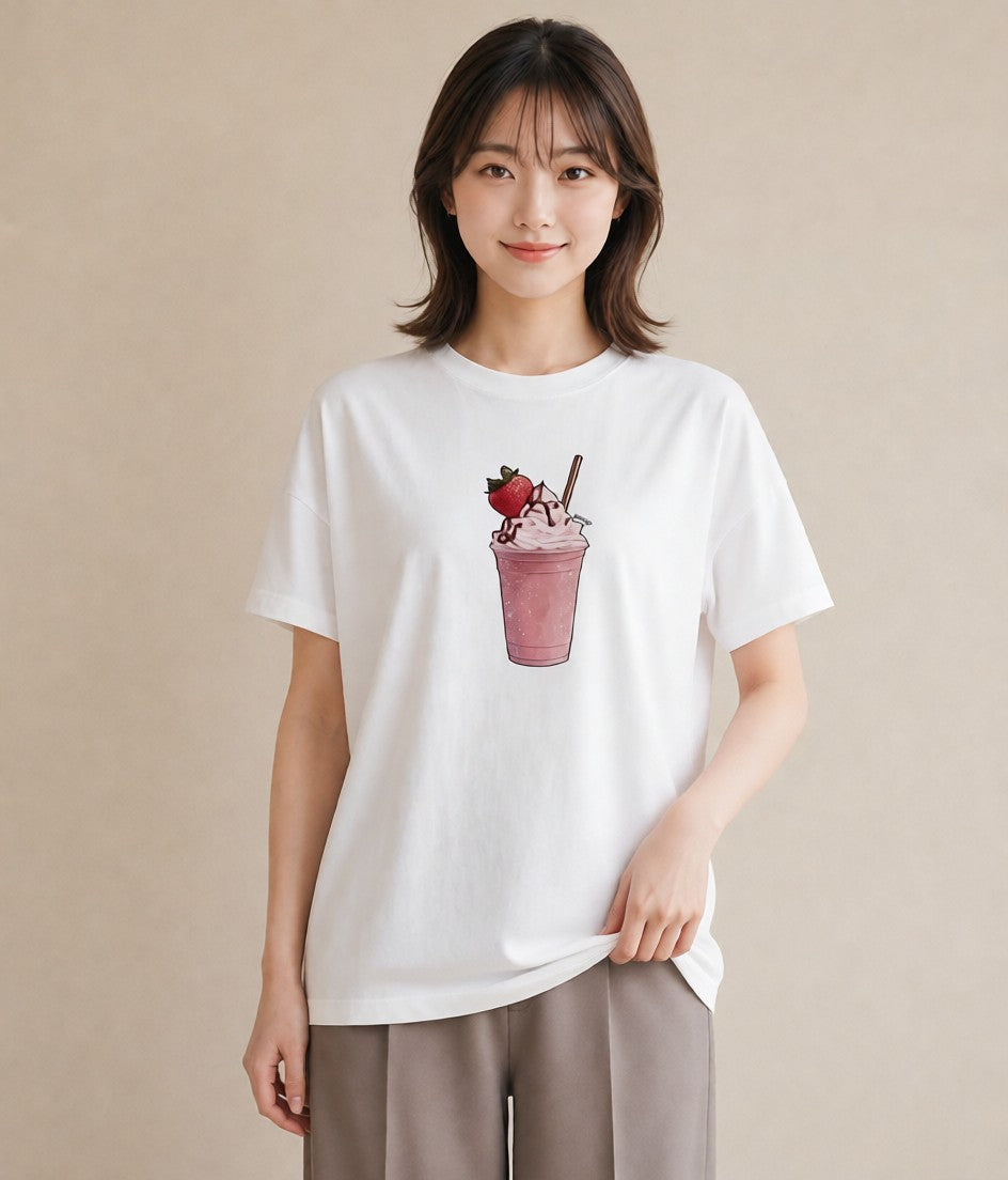 プリントTシャツ レディース パフェ 食べ物 フード イラスト モード ギフト 母の日 白T YMAZO